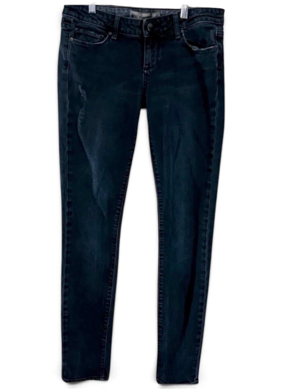 PAIGE Dark Black ‘Blue Heights’ Straight Long Jeans